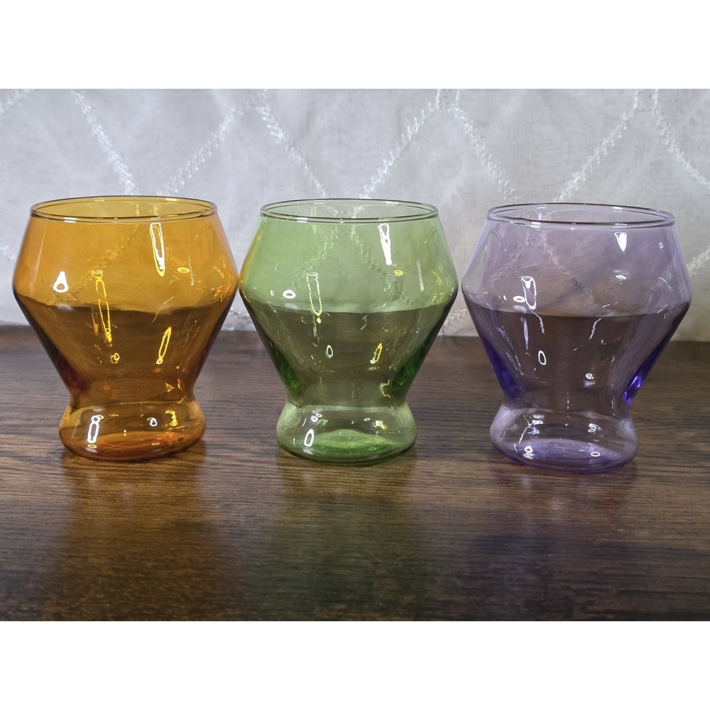 Yield Millennium Collection Borosilicate Glassware Set 3 10oz Retro Geometric